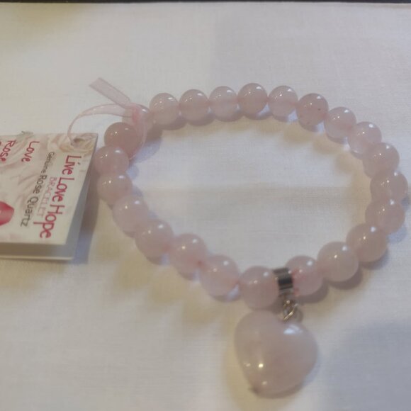Jewelry - Live Love Hope Rose Quartz Bracelet
